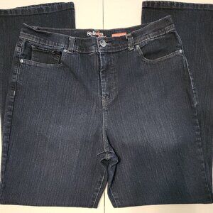 Style & Co. Women's Denim Blue Jeans Dark Wash Tummy Control Size 14 Short